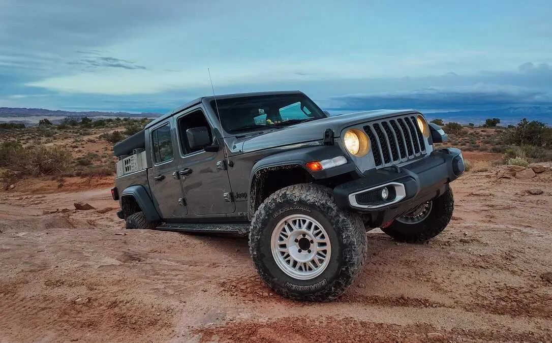 ASFIR rock sliders on a red dirt trail